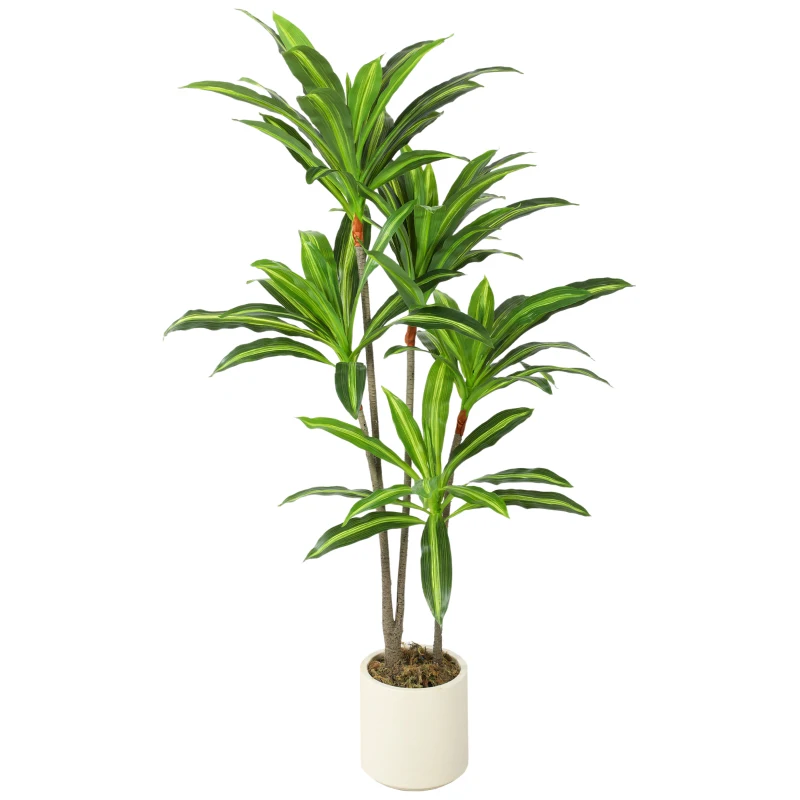 HOMCOM 150cm Lifelike Fake Tree, Artificial Dracaena Tree with Bendable Trunks, Green