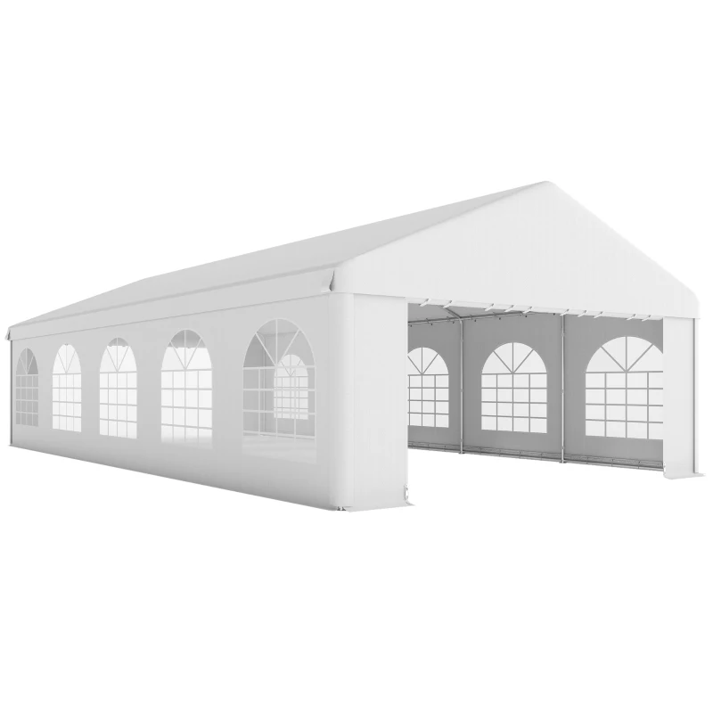 Outsunny Gazebo da Giardino 10x5m con Pareti Rimovibili e Finestre, Acciaio e Poliestere