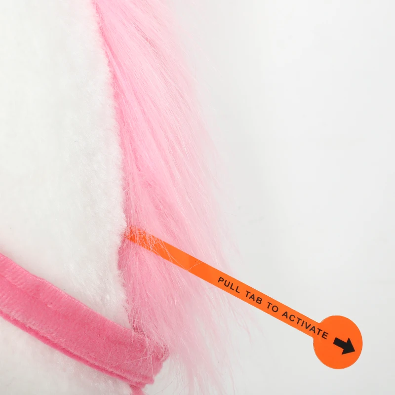 AIYAPLAY Unicorn Stick Horse with Wood Wheels, Real Pony Neighing and Galloping Sounds, Grip Handle, 95 cm, White