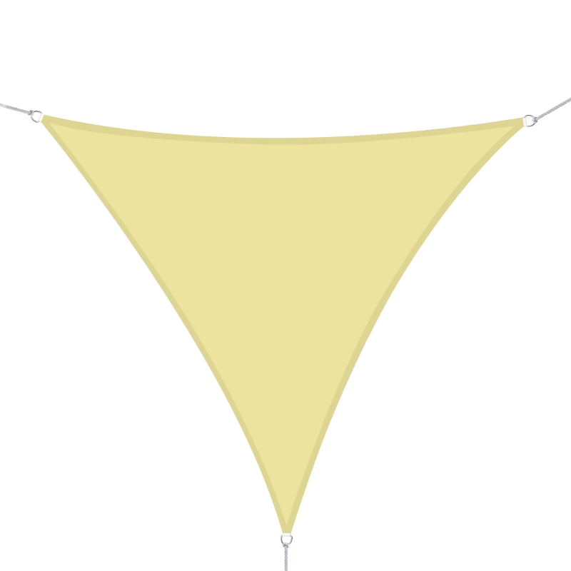 Outsunny Voile d'ombrage Triangulaire Grande Taille 6 x 6 x 6 m Polyester imperméabilisé Haute densité 160 g/m² Sable