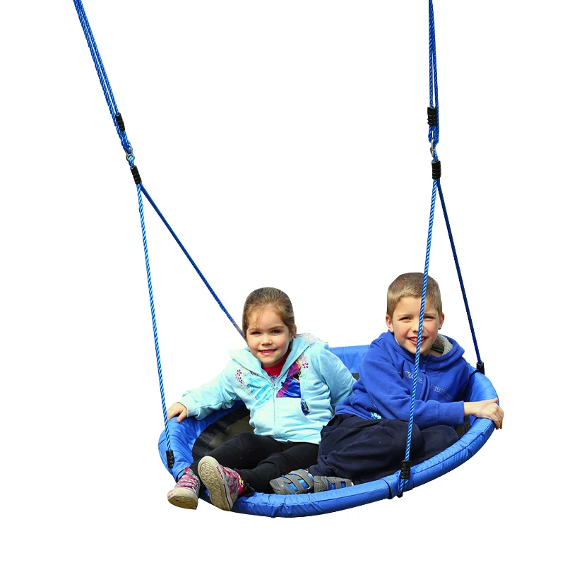 HOMCOM Kid Nest Swing Seat Saucer Tree Swing 40 Inch/100cm for Outdoor Indoor Blue