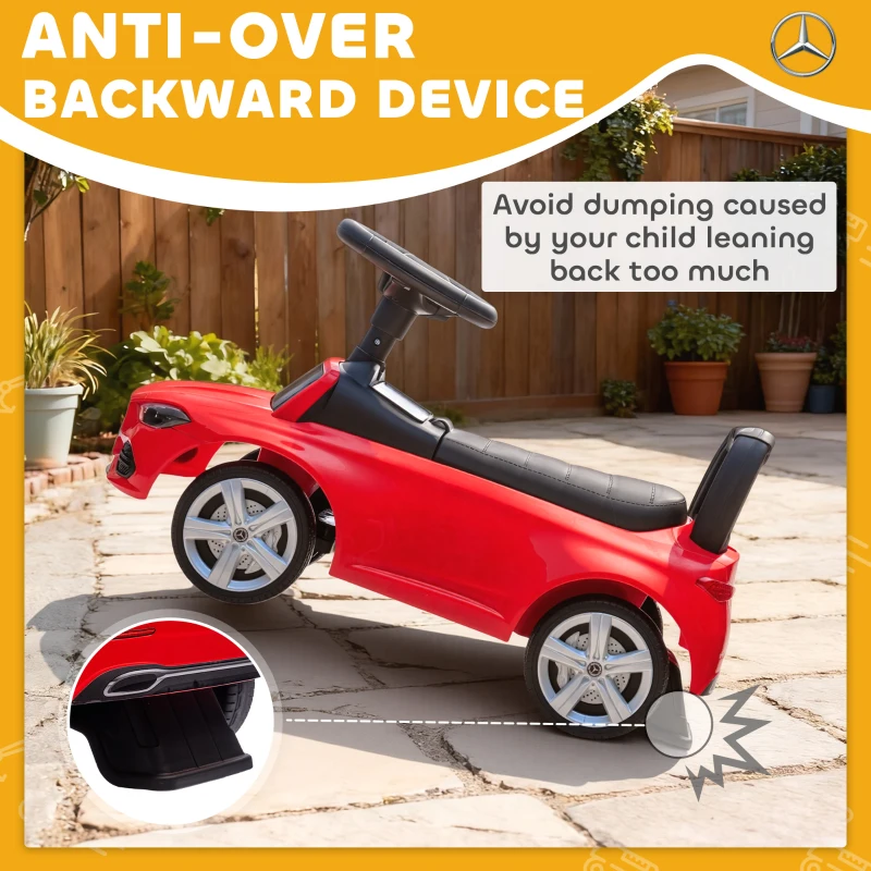 AIYAPLAY Official Mercedes-Benz Ride On Car, Foot to Floor Sliding Walker with Horn, Engine Sounds and Under-Seat Storage, Red