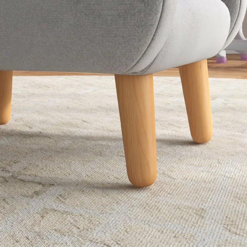 ZONEKIZ Fotoliu pentru Copii până la 3 Ani cu Brațe cu Model de Nor din Material Textil, 46x51x55cm, Gri