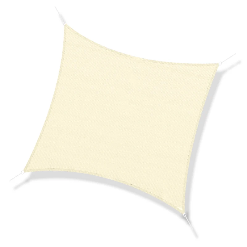 Outsunny Voile d'ombrage rectangulaire 3 x 3 m polyéthylène Haute densité Protection UV Avec sac de rangement - Coloris crème