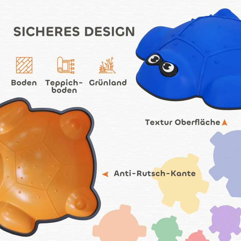 AIYAPLAY 9-delige Set Balansstenen in Schildpadvorm, 3-8 Jaar, Kunststof, Kleurrijk