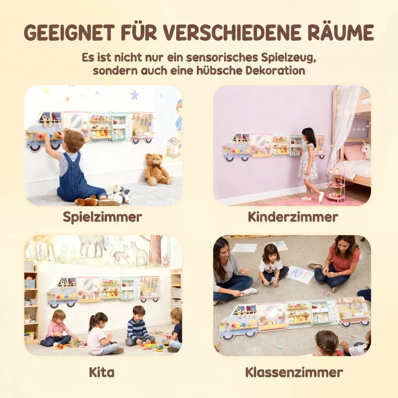 AIYAPLAY Montessori Busy Board Sensorisches Spielzeug im Truck-Design ab 3 Jahre