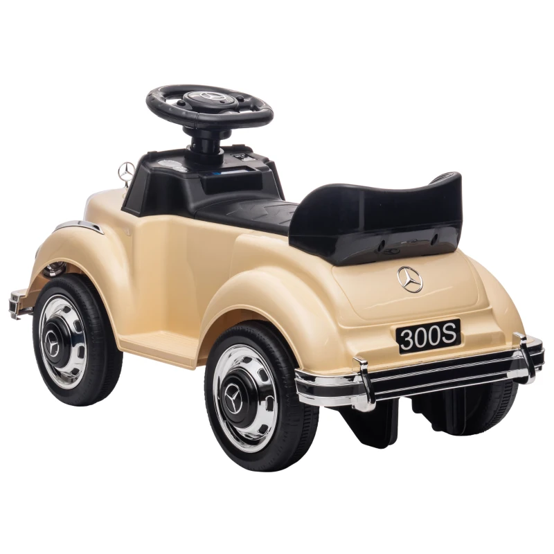 AIYAPLAY Glijauto voor Kinderen in Mercedes Benz 300S Ontwerp, Beige