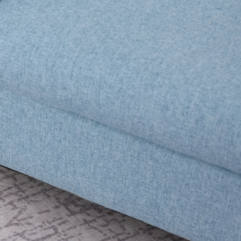 HOMCOM kinderfauteuil kinderbank met dik schuim en dikke zitkussens kinderbankstoel ligbank met anti-slip pootjes voor 3-6 jaar kinderen hout linnen schuim blauw 49x45x44,5 cm