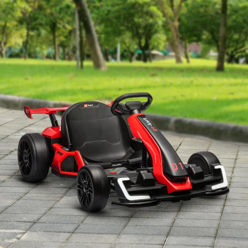HOMCOM Kart électrique pour enfants moteur 2 x 150W batterie 24 V 120 x 76 x 53,5 cm rouge(m-10)