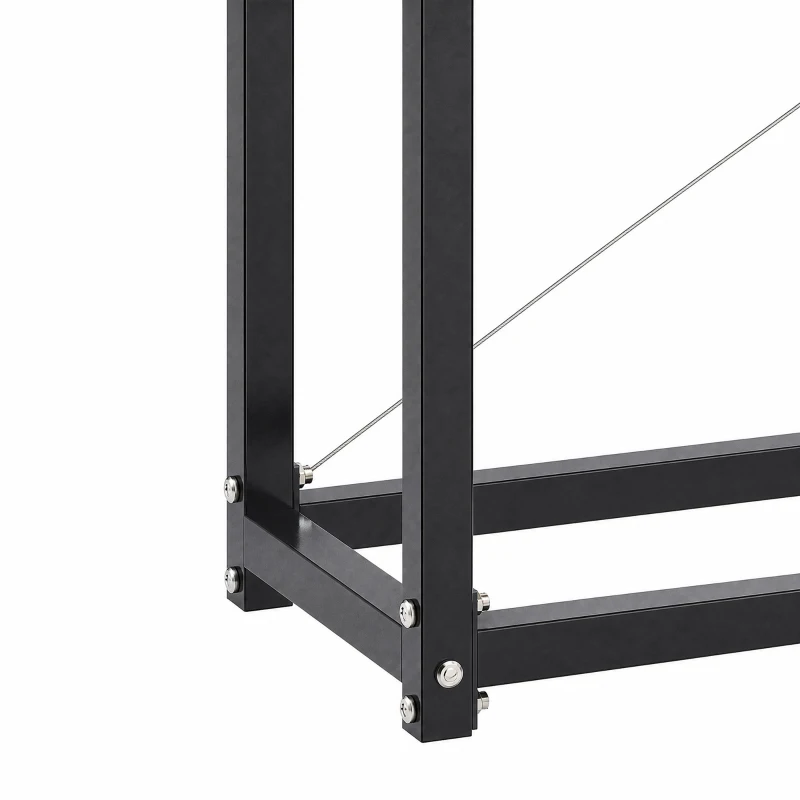 Outsunny Brandhoutrek 202 x 25 x 113 cm met 600D Oxford-hoes, stalen frame, tot 500 kg, zwart