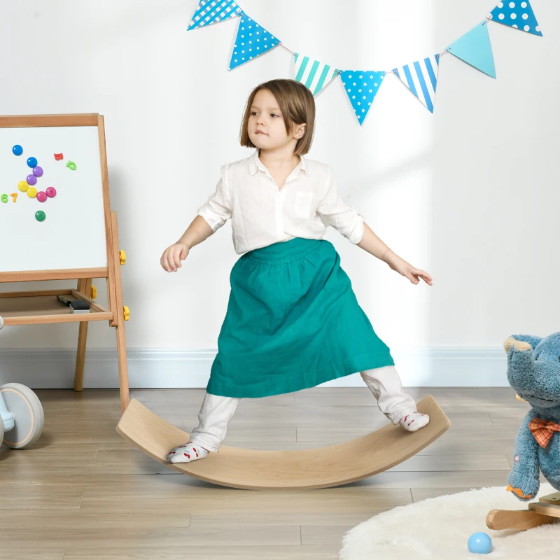 AIYAPLAY Tabla de Equilibrio para Niños de +3 Años Carga 50 kg para Entrenamiento Sensorial Equilibrio 90x29x19 cm Natural
