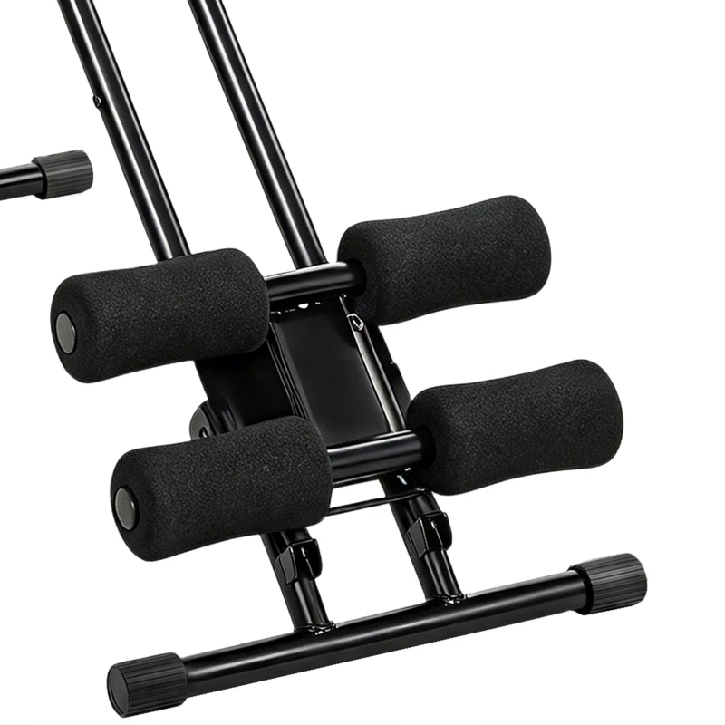 SPORTNOW Buiktrainer, inklapbare ab-trainer met lcd-display en dubbele rails, staal, rood, belastbaar tot 120 kg