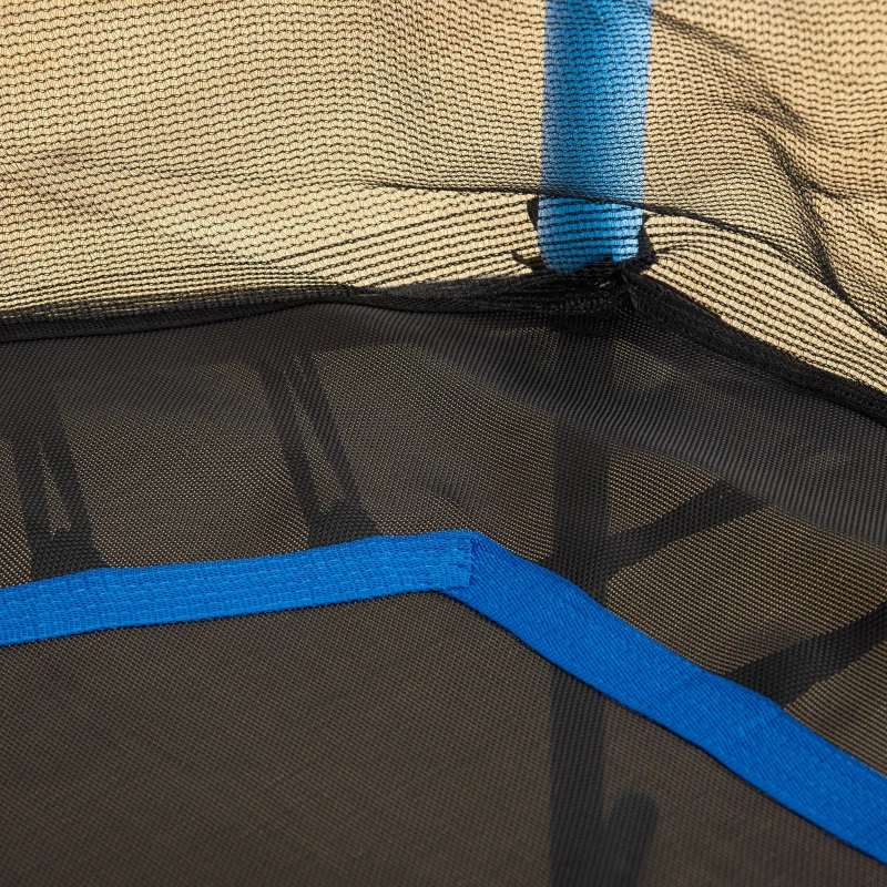 HOMCOM Kindertrampoline, met Veiligheidsnet, Gevoerd, Staal, Belastbaar tot 50 kg, 122L x 111B x 190H cm, Blauw & Zwart