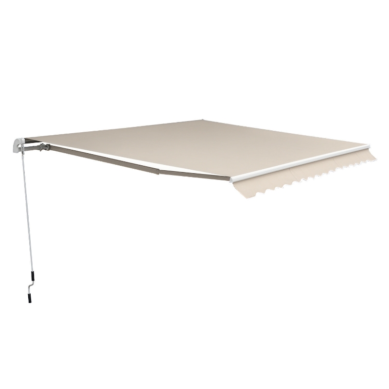 Outsunny Luifel aluminium luifel aluminium knikarmluifel 4,5 x 3 m zonwering balkon beige