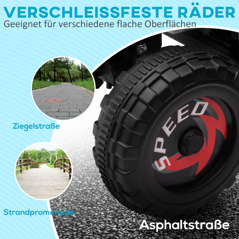 HOMCOM Elektrische Kinderquad, 2,5 km/u, Vooruit- & Achteruit, voor 18-36 Maanden, Wit