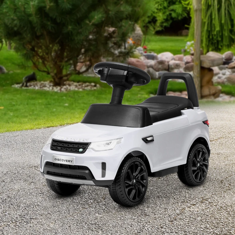 AIYAPLAY Macchina per Bambini con Licenza Land Rover 6V, Funzionamento Elettrico e a Spinta, Velocità 3km/h, Bianco