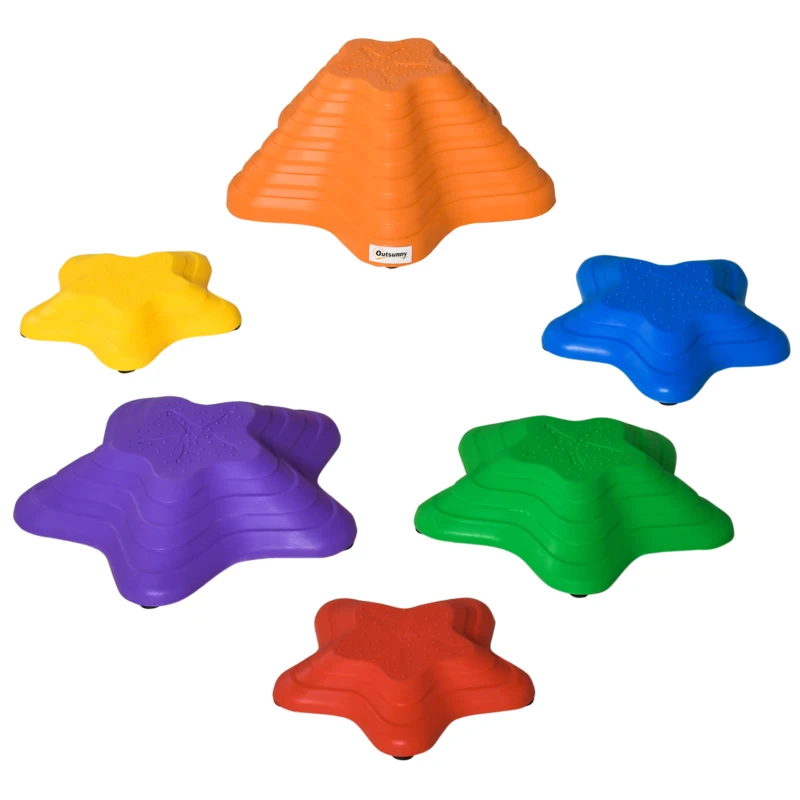 Outsunny Tritsstenen voor Kinderen, stapelbaar, antislip, 3 Maten, tot 80 kg, Binnen-/buitengebruik