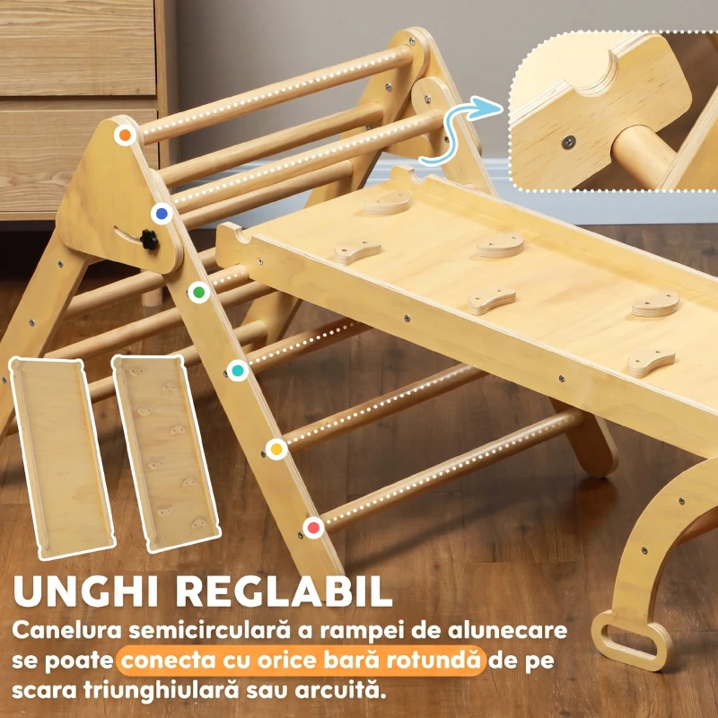 AIYAPLAY Joc pentru Copii cu Triunghi, Arc și Rampă
