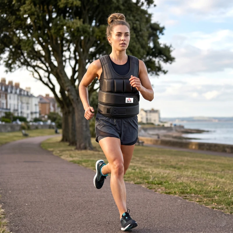 HOMCOM 10kg Weighted Vest, Adjustable Running Weight Vest with 38 Weight Bags for Men or Women Cardio Exercise, Black