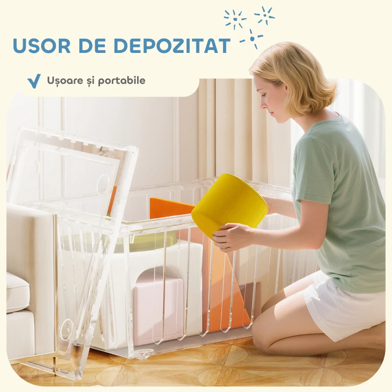 AIYAPLAY Set 8 Blocuri Moi pentru Copii 0-3 Ani de Interior, din Catifea și Spumă PU Portocalie