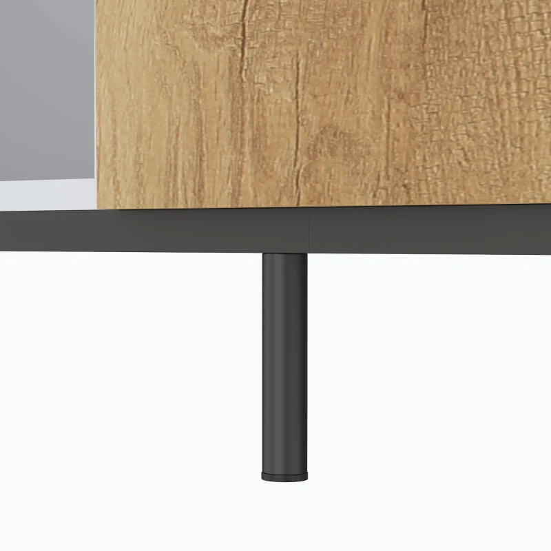 HOMCOM Tv-meubel voor tv's tot 55 inch, modern tv-lowboard met verstelbare planken, wit