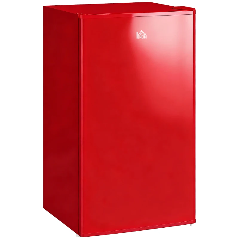 HOMCOM Frigider Compact 91L Ușă Reversibilă cu Congelator și Temperatură Reglabilă, Roșu