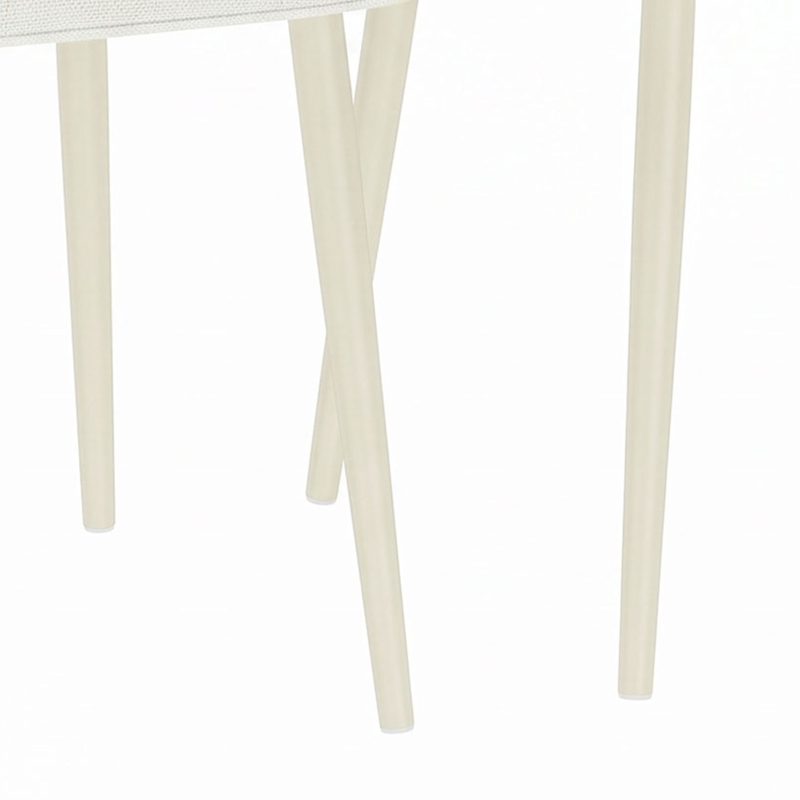 HOMCOM Eetkamerstoelen set van 2, gevoerde keukenstoelen in linnenlook met lichte poten, crème