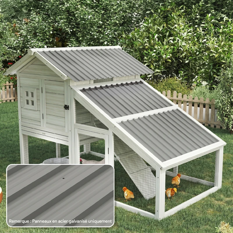 Outsunny Lot de 12 panneaux en acier galvanisé Résistant aux Intempéries, gris clair, dim. d'un panneau 129L x 45l cm
