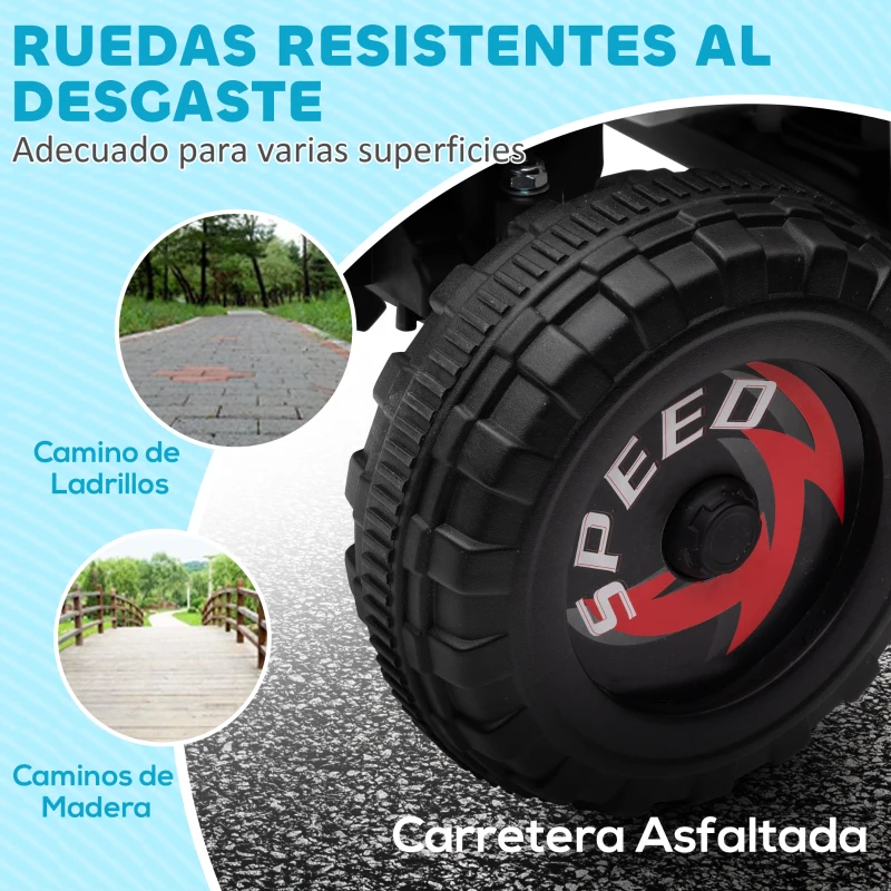 HOMCOM Quad Eléctrico para Niños 6V Quad para Niños de 18-36 Meses con Avance y Retroceso Velocidad de 2,5 km/h Blanco