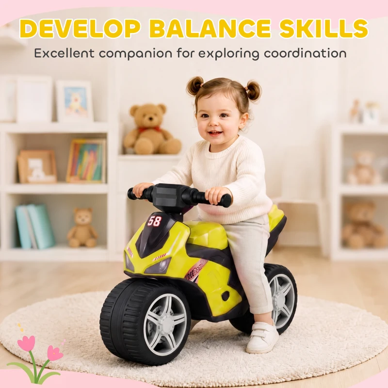 AIYAPLAY Draisienne pour Enfant, Vélo d'Équilibre avec Musique et Roues Extra-Larges, pour Filles et Garçons 18-36 Mois, Vert