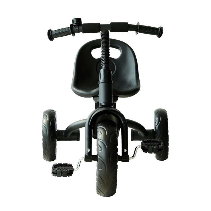 HOMCOM Triciclo per Bimbo con Campanello, Parafango, Ruota Speciale, Nero, 79x50.5x58cm