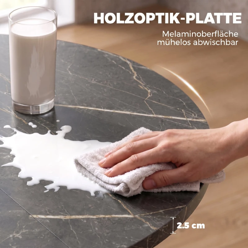 HOMCOM Uitschuifbare eettafel voor 4-6 personen, industriële keukentafel met X-vormige stalen poten, zwart