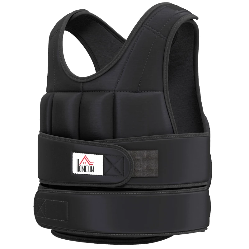 HOMCOM 10kg Weighted Vest, Adjustable Running Weight Vest with 38 Weight Bags for Men or Women Cardio Exercise, Black