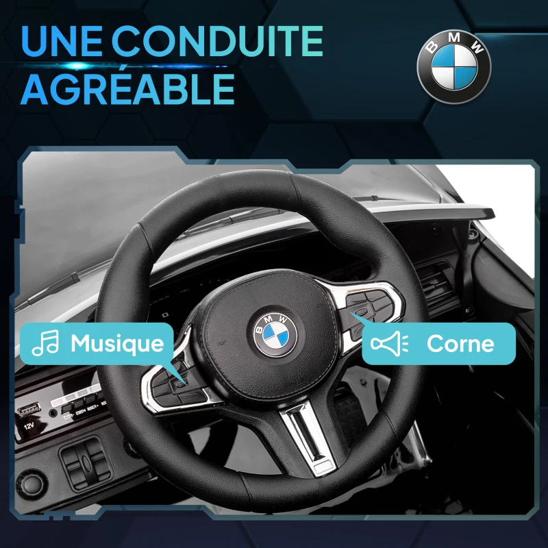AIYAPLAY Voiture Électrique pour Enfants BMW M4 12V avec Télécommande 2,4G, Double Moteur, Klaxon, Lumières LED, Noir(m-7)