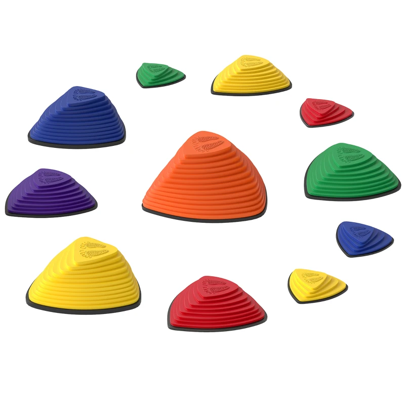 AIYAPLAY 11-Piece Stepping Stones for Kids, Stackable Sensory Toys Outdoor Indoor, Obstacle Course for Balance and Motor Skills