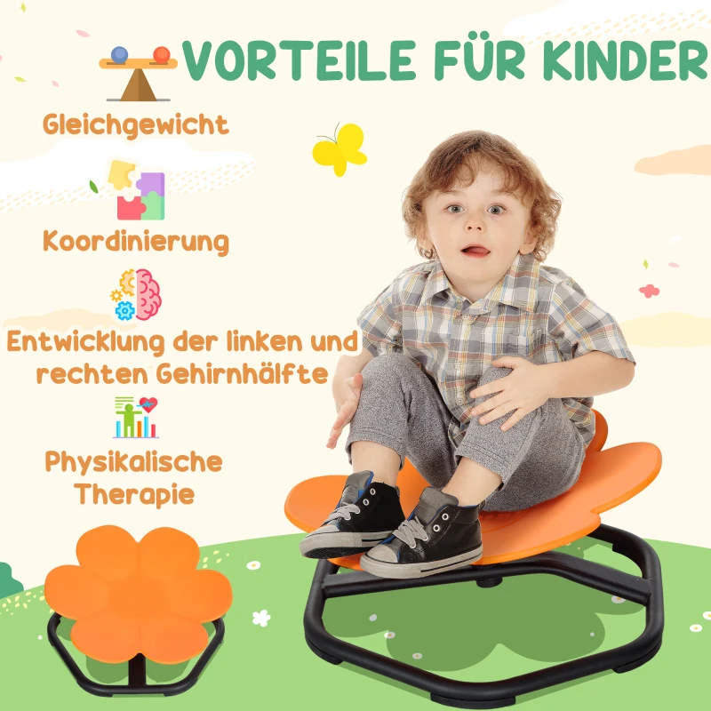 AIYAPLAY Sensorische Kinderstoel, Draaisstoel voor Autisme, Sensorische Balans Trainingszit, Kunststof Oranje