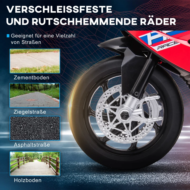 HOMCOM elektrische kindermotor elektrische driewieler voor kinderen vanaf 18 maanden rood(m-5)
