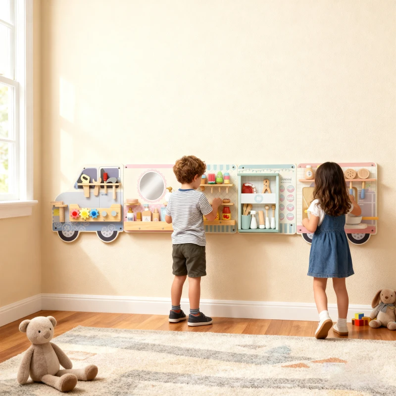 AIYAPLAY Montessori Busy Board Sensorisches Spielzeug im Truck-Design ab 3 Jahre