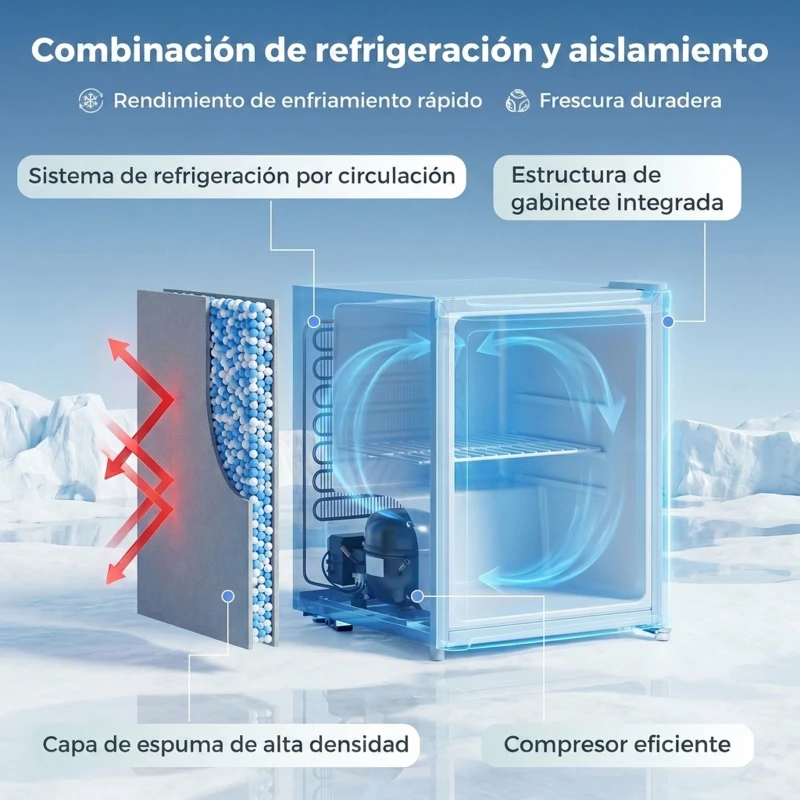 HOMCOM Congelador Vertical de 35 L con Temperatura Ajustable -24 °C a -14 °C Puerta Reversible y Estante Extraíble Plateado