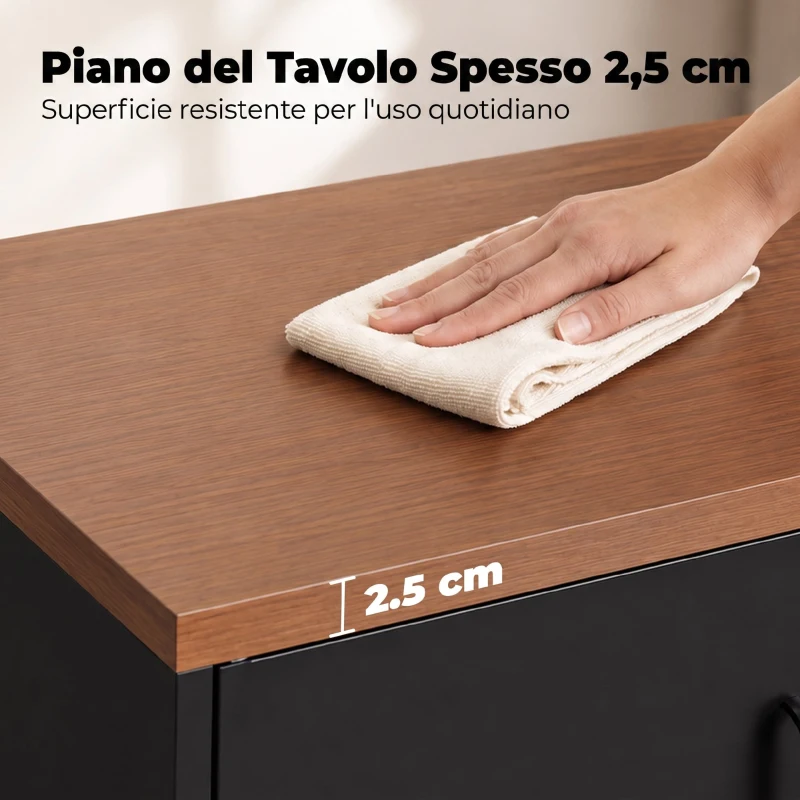 HOMCOM Credenza in Metallo con 2 Ante e Ripiano Regolabile, 65x35x105 cm, Nero
