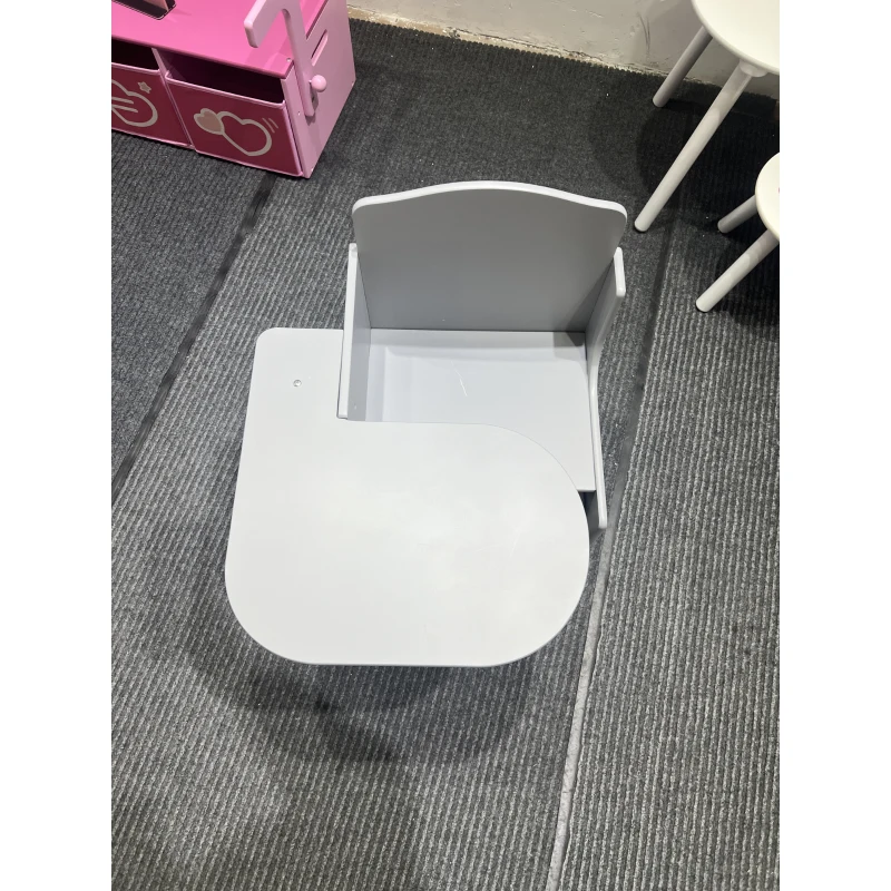 AIYAPLAY Kids Table and Chair Set, Children Desk and Chair with Storage Bins for Playing, Reading, Painting, for Ages 3-5, Grey