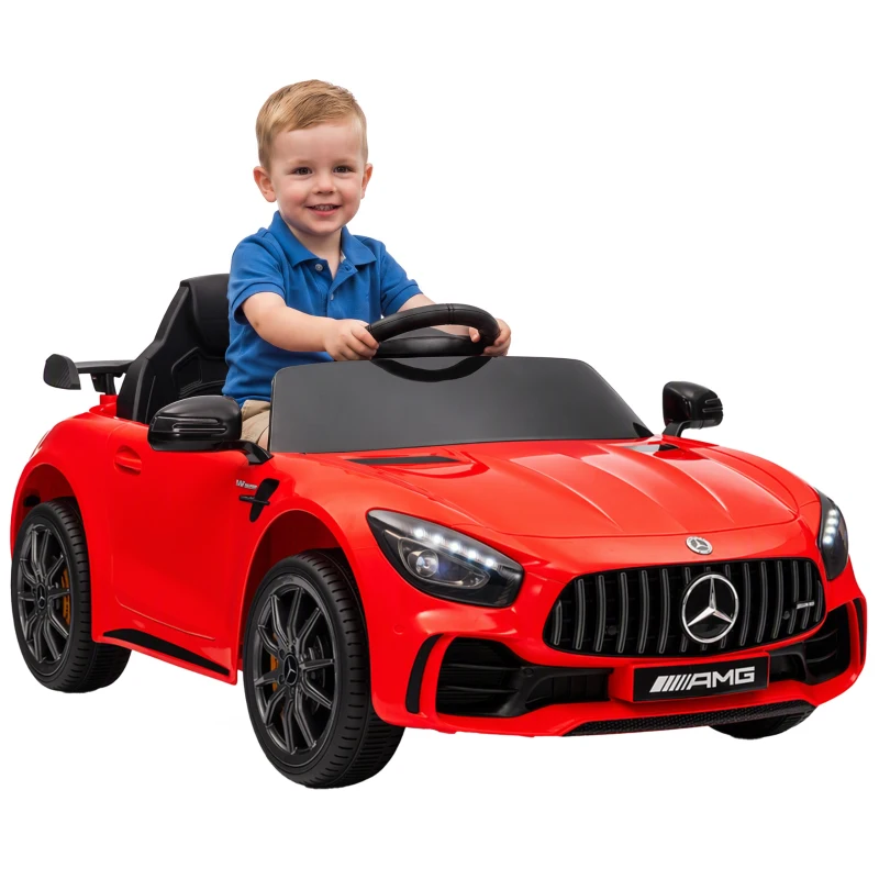 AIYAPLAY Voiture électrique enfants sous licence Mercedes-Benz AMG GTR 12V télécommande 2,4G max. 5 km/h 108 x 67 x 46 cm rouge