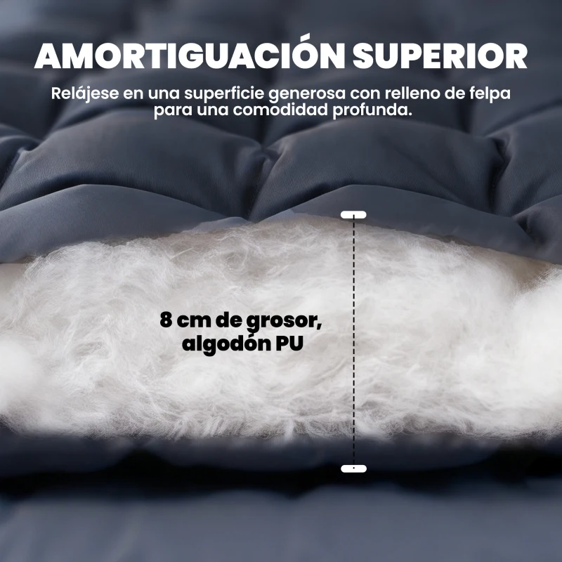 Outsunny Esterilla de Camping Plegable Portátil con Correas Antideslizante para Cama de Camping Tienda Viajes Gris Oscuro