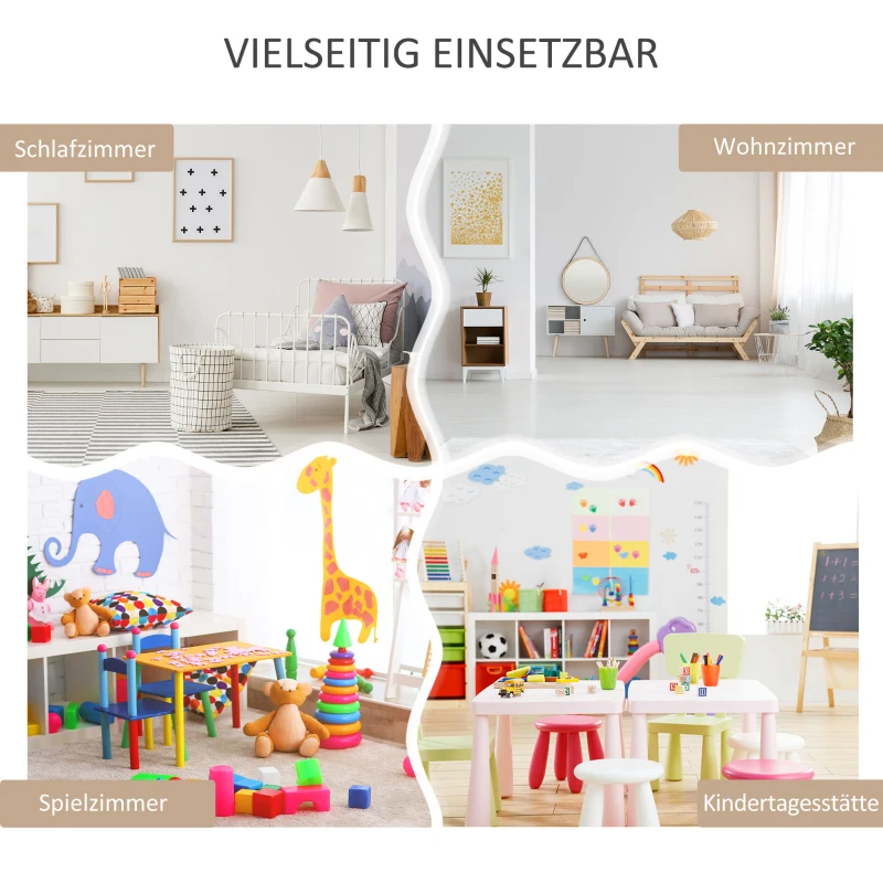 HOMCOM Kinderrek met Lade, Boekenkast met Vakken, 60 x 29,9 x 90 cm, Wit