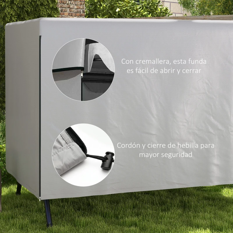 Outsunny Funda Protectora Impermeable para Balancín de Jardín 3 Plazas con Cremallera Antipolvo y Antiviento 215x155x150 cm