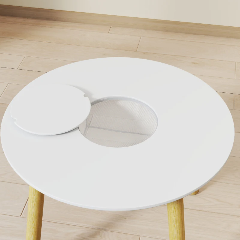 AIYAPLAY Ensemble 1 table ronde, 2 chaises pour enfant 3 pièces, dossier en forme d'ours, activités, bricolage, repas, 3-6 ans