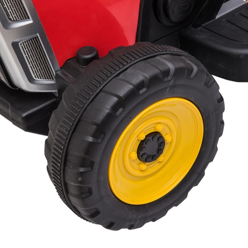 HOMCOM Tracteur électrique avec remorque amovible, pour enfants de 3 à 6 ans avec télécommande MP3 musique affichage lumières