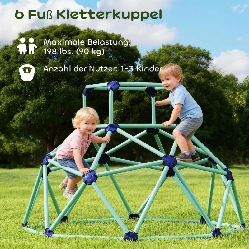 AIYAPLAY Klimkoepel Ø182,5 cm UV-bestendig, waterdicht klimkoepel voor kinderen tot 90 kg, voor 3-8 jaar kunststof blauw