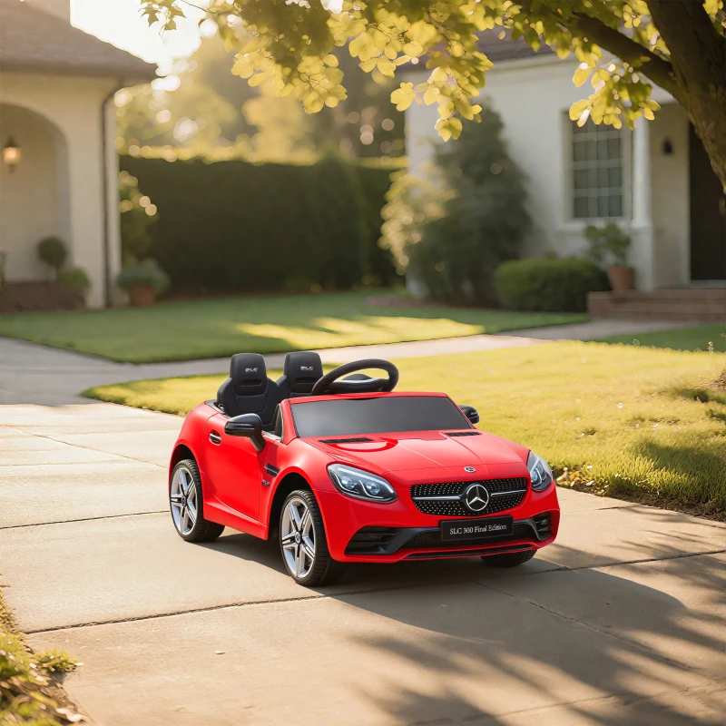 AIYAPLAY Macchina Elettrica per Bambini Licenza Mercedes SLC 300 con Telecomando, in PP e Metallo, 107x62.5x44 cm, Rosso