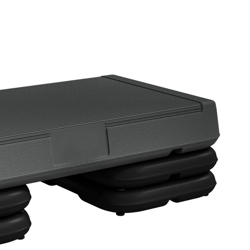 SPORTNOW Stepper aérobic fitness hauteur réglable 3 niveaux 10/15/20 cm surface antidérapante plastique, gris